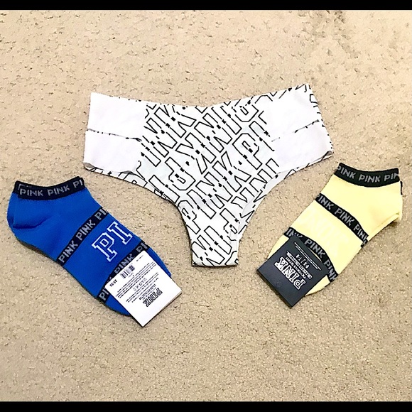 🆕🔥QTY3:BUNDLE(ALL PINK VS)CHEEKY&SILKY PANTIES&YELLOW&BLUE COLLEGIATE SOCKS!! - Picture 7 of 16